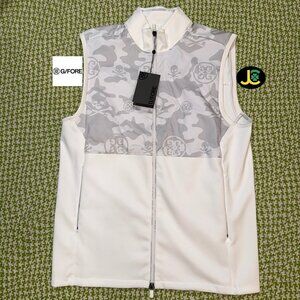 G/Fore G4 Exploded Camo Mens Medium White Full Zip Golf Vest NEW NWT GMO000008